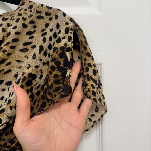 Vintage Allison Taylor 100% Silk Cheetah Blouse - Picture 2 of 4